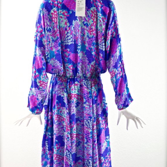 1970's Chez Zvanni India SILK Dress - Picture 2 of 5